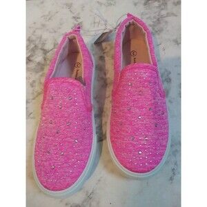 NWT Bobbie Brooks Pink Jeweled Slip Ons Size 3